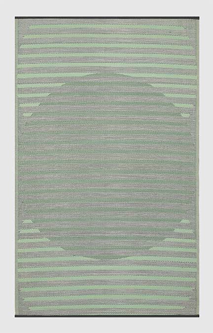 Fab Habitat Striped Outdoor Rug - Waterproof, Fade Resistant, Crease-Free - Premium Recycled Plastic - Porch, Deck, Balcony, Mudroom, Laundry Room, Patio - Kyoto - Green - 3 x 5 ft