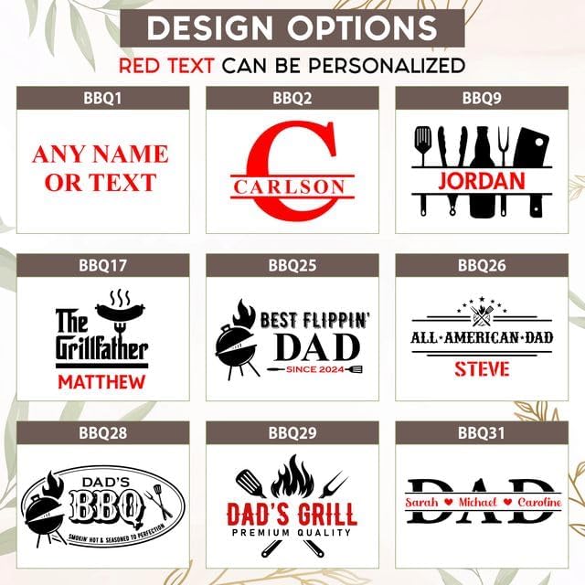 Custom Engraved BBQ Grill Set for Dad, 11pc Grilling Tool Accessories, Father's Day Grill Gift, Wooden BBQ Gifts for Men, Stainless Steel Barbecue Tool Set