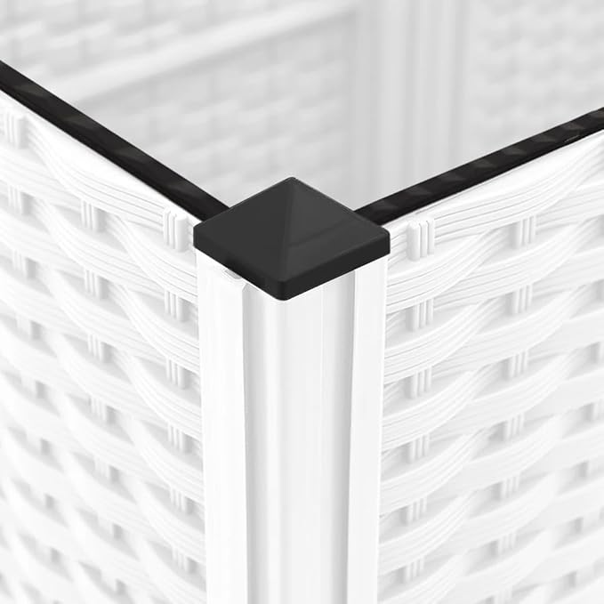 Garden Planter with Trellis, Trellis with Planter Box, Outdoor Raised Garden Bed for Climbing Plants, Raised Garden Bed Garden Planter Box, White 47.2"x15.7"x47.8" PP