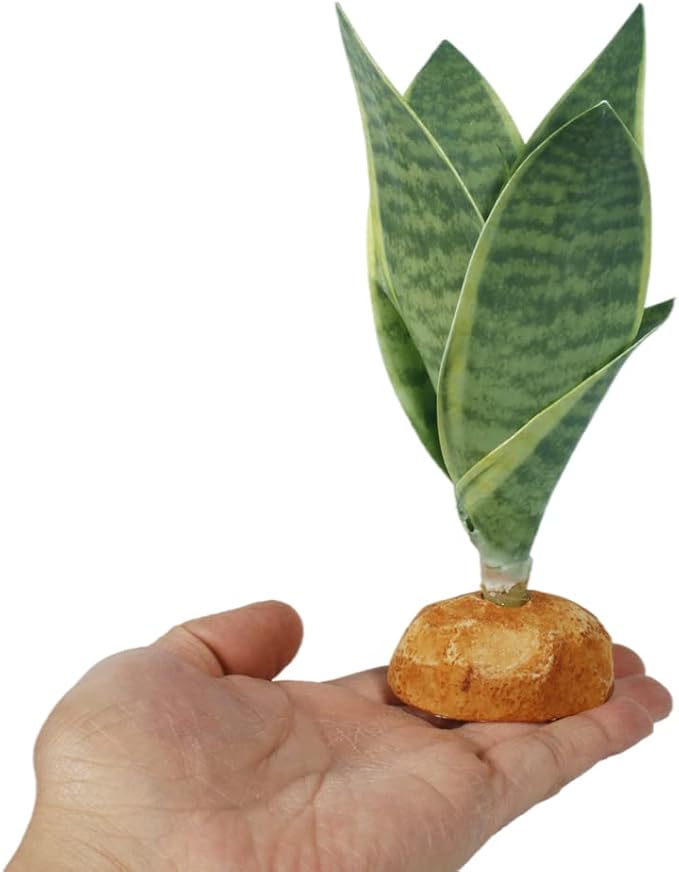 Fake Snake Plants Artificial Sansevieria, Reptile Terrarium Decor, Bearded Dragon Tank Accessories fit Crested Gecko Leopard Lizard Chameleon Ball Python Snake Frog