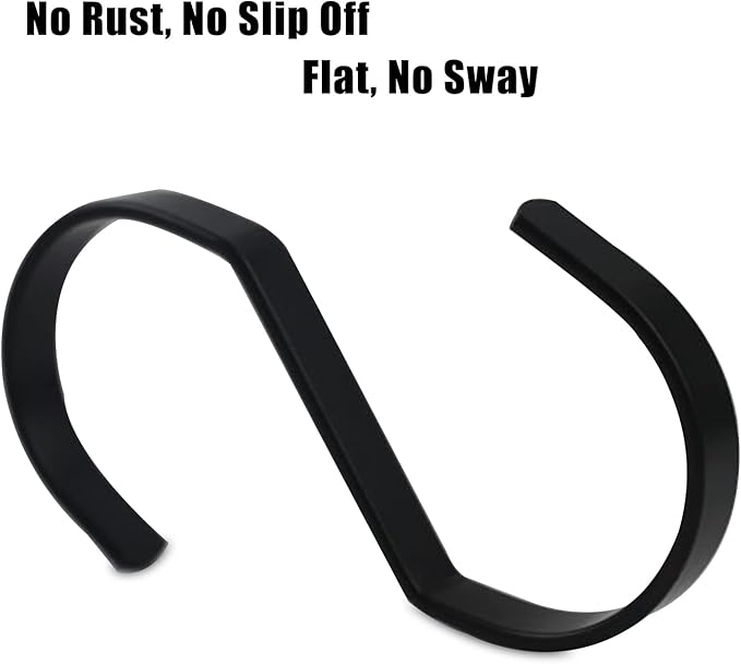 16-Pack 4 Inch Flat S Shape Hooks Heavy-Duty Chrome Finish Hanging S Hooks for Kitchenware, Pots, Utensils, Plants, Towels, Gardening Tools, Clothes (Black)