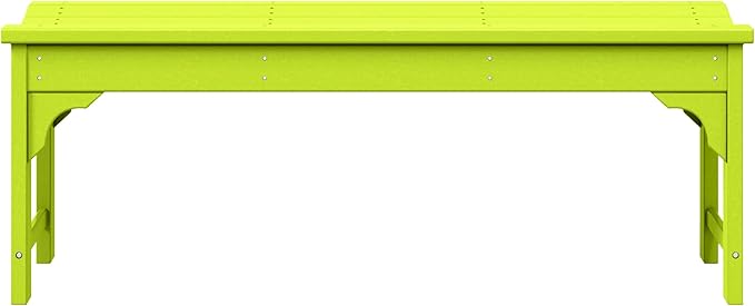 WestinTrends Malibu Outdoor Bench, All Weather Resistant Poly Lumber Backless Patio Garden Bench, Adirondack Curved Bench Seat for Comfort, Lime