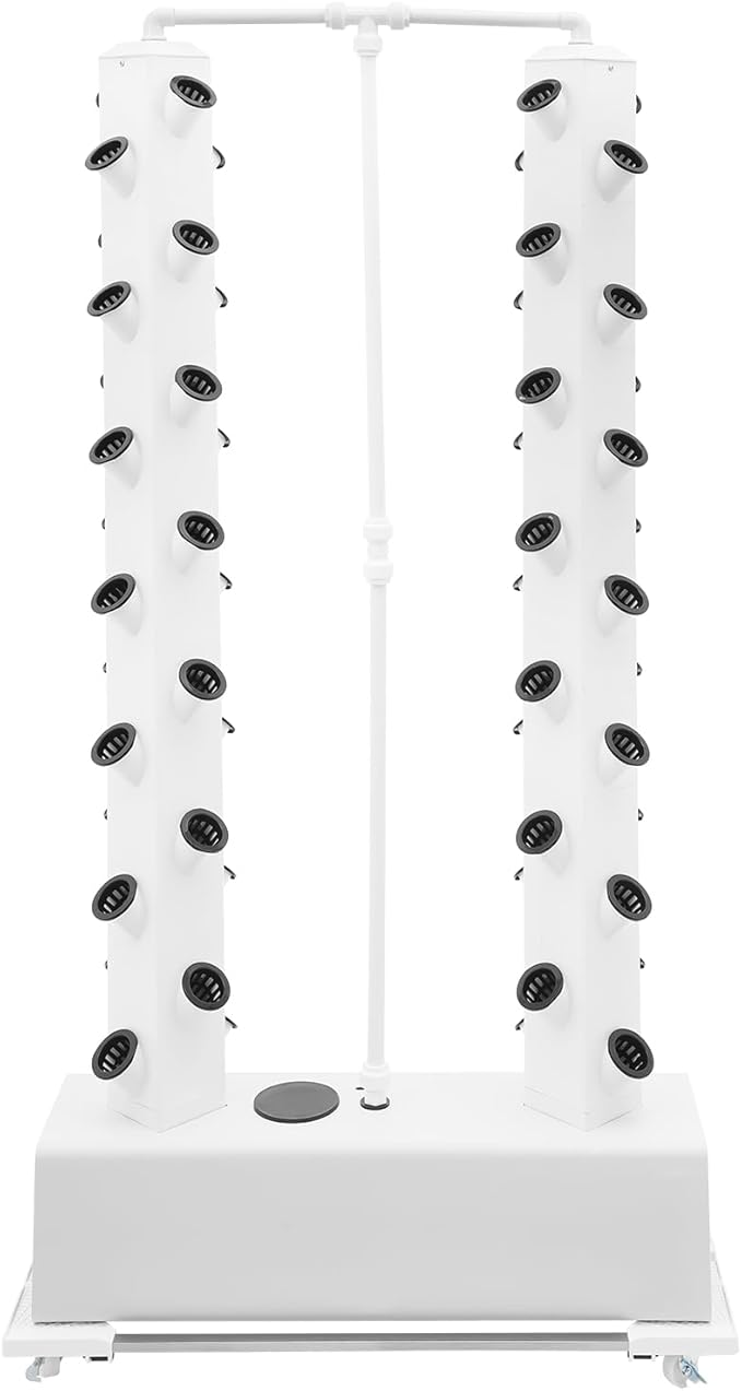 Hydroponic Growing Tower System Kit, 56-Plant Vertical Hydroponics Garden Tower with LED Grow Light, for Outdoor Indoor Herbs Fruits Vegetables Smart Garden Planter Kit