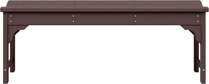 WestinTrends Malibu Outdoor Bench, All Weather Resistant Poly Lumber Backless Patio Garden Bench, Adirondack Curved Bench Seat for Comfort, Dark Brown