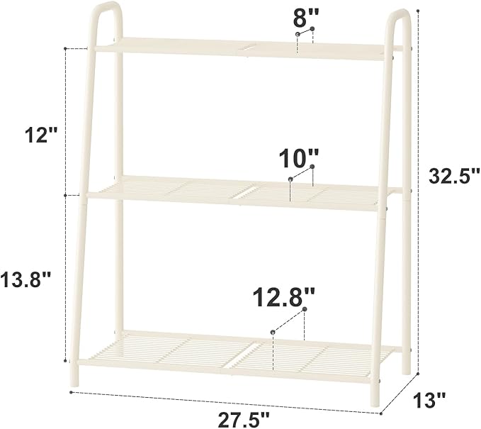 Metal Plant Stand Indoor Outdoor for Multiple Plants,3 Tier Plant Shelf,Large Heavy Duty Flower Holder Ladder Plant for Living Room, Patio, Balcony (White)