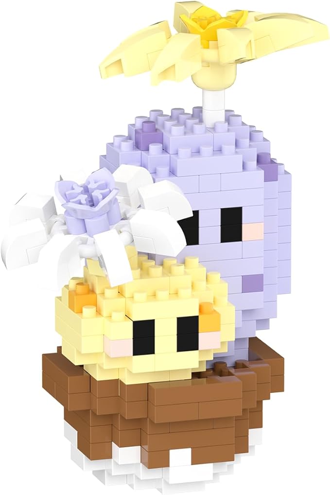 Twin Mini Cute Cactus Succulent Plants Bonsai Building Toy Potted Plant Blocks Particle Flower Botanical