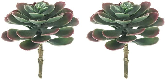 2Pcs Artificial Succulent Plants, Lotus Flower Realistic Fake Succulents, Fake Plant for Garden Arrangement Decor, Autumn