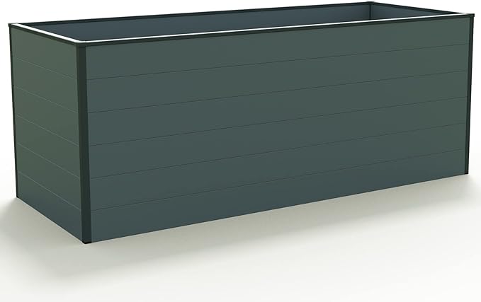 Christina 2.5 ft Tall Raised Garden Bed (2.5'W x 6.4'L), Anthracite Gray