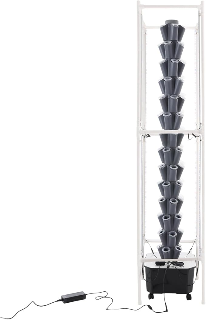 Hydroponic Growing Tower System Kit, 70-Plant Vertical Hydroponics Garden Tower with LED Grow Light, for Outdoor Indoor Herbs Fruits Vegetables Smart Garden Planter Kit