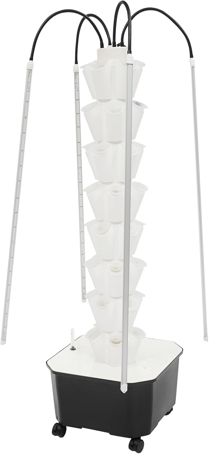 Hydroponic Growing Tower System Kit, 40-Plant Vertical Hydroponics Garden Tower with LED Grow Light, for Outdoor Indoor Herbs Fruits Vegetables Smart Garden Planter Kit