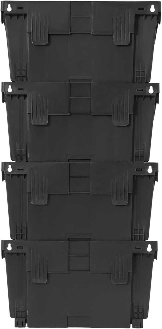 Vertical Wall Planter with 24 Plastic Pots, Wall-Mounted Garden Planter Stackable Wall Hanging Flower Pot Clasp Design with Grooves Drainage Holes for Indoor and Outdoor (Black 24)