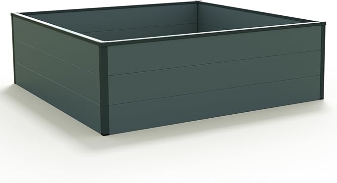 HALFSIZE 1.3 ft Tall Raised Garden Bed (3.9'W x 3.9'L), Anthracite Gray