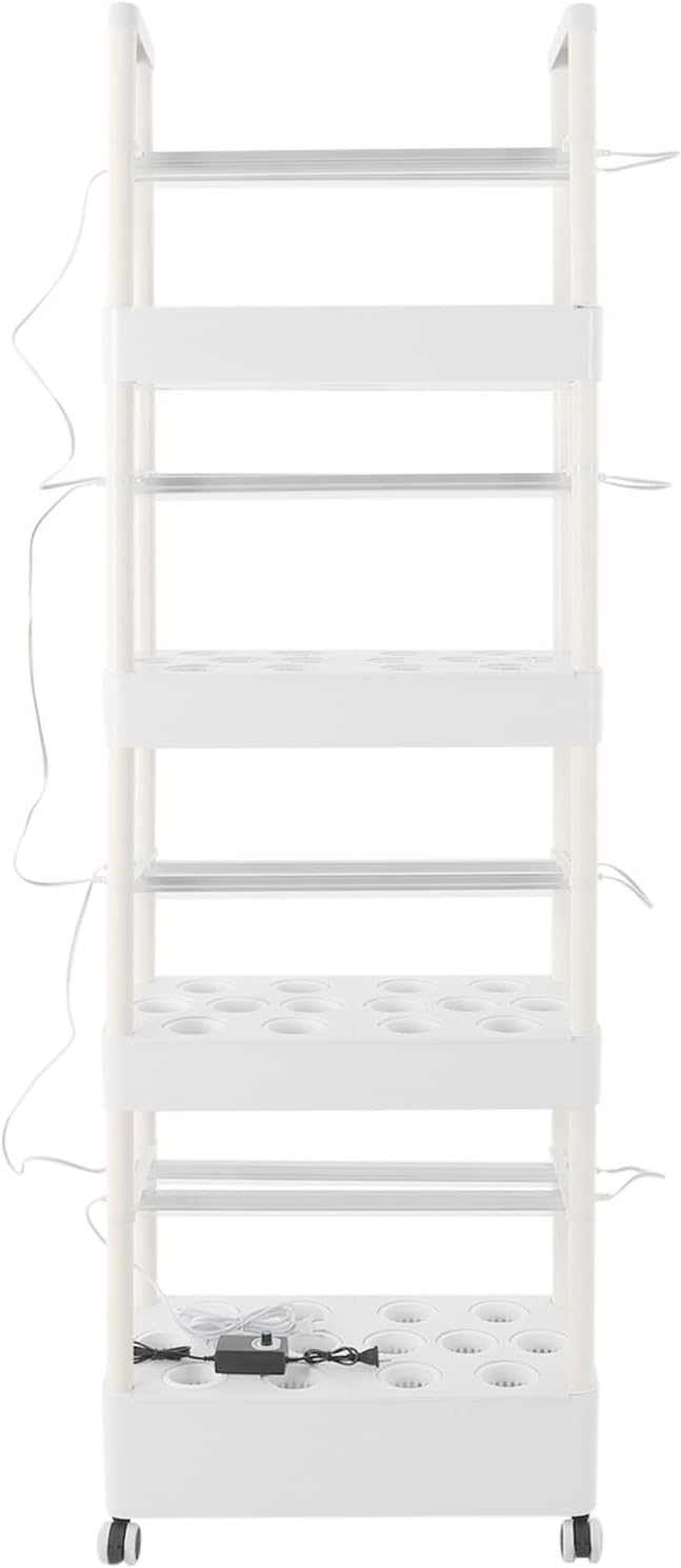 Hydroponic Growing Tower System Kit, 56-Plant Vertical Hydroponics Garden Tower with LED Grow Light, for Outdoor Indoor Herbs Fruits Vegetables Smart Garden Planter Kit