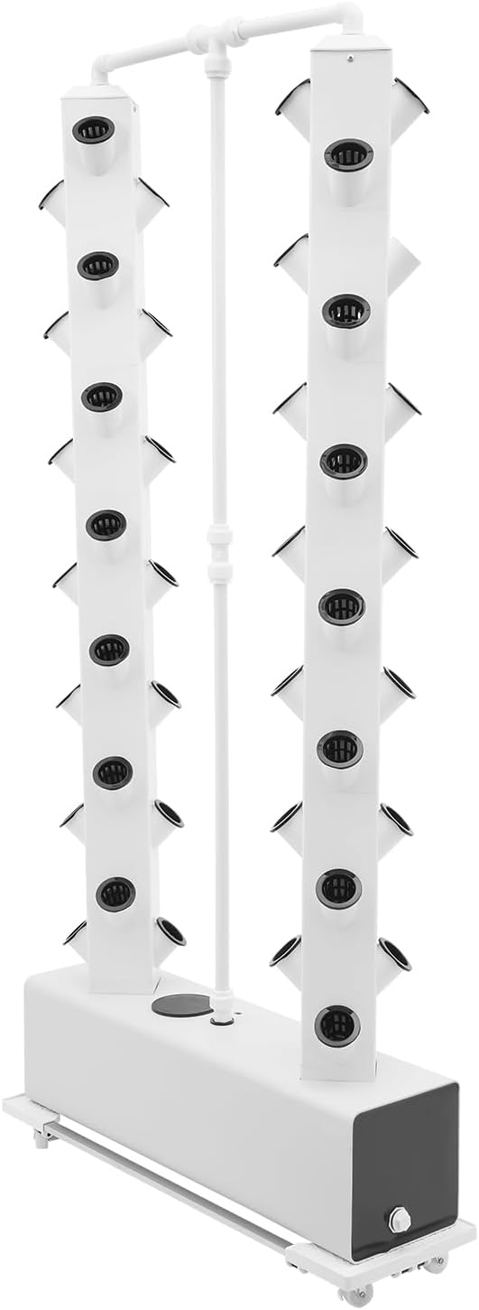 Hydroponic Growing Tower System Kit, 56-Plant Vertical Hydroponics Garden Tower with LED Grow Light, for Outdoor Indoor Herbs Fruits Vegetables Smart Garden Planter Kit