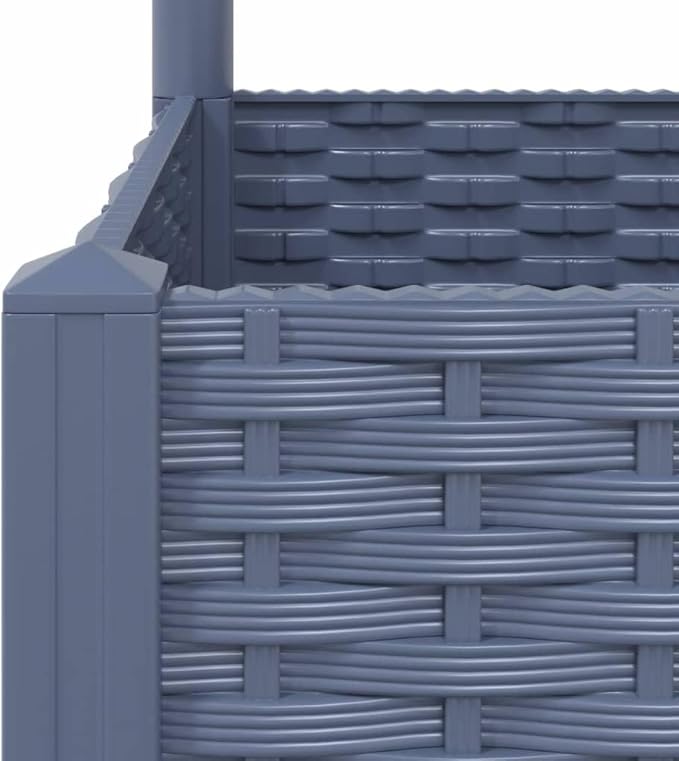 Garden Planter with Trellis, Outdoor Raised Garden Bed for Climbing Plants, Dark Gray 31.5"x15.7"x47.8" PP