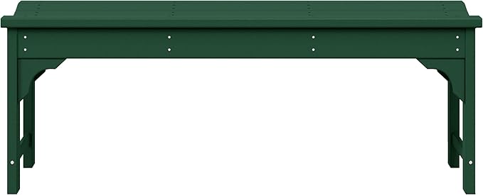 WestinTrends Malibu Outdoor Bench, All Weather Resistant Poly Lumber Backless Patio Garden Bench, Adirondack Curved Bench Seat for Comfort, Dark Green