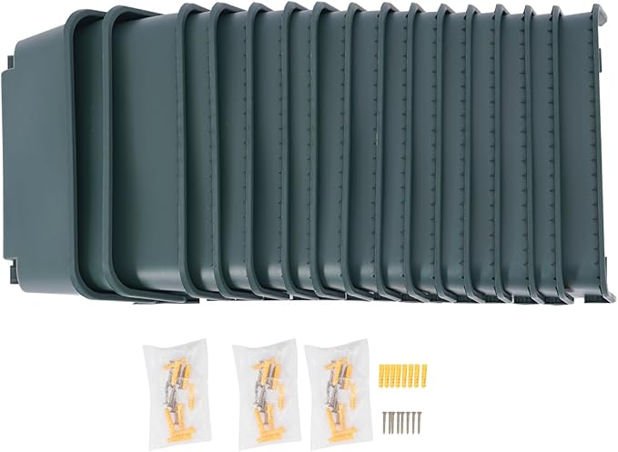 Vertical Wall Planter, Wall-Mounted Living Garden Planter with 16 Plastic Pots Stackable Wall Hanging Flower Pot Clasp Design for Vegetables Flowers (Army Green 16)