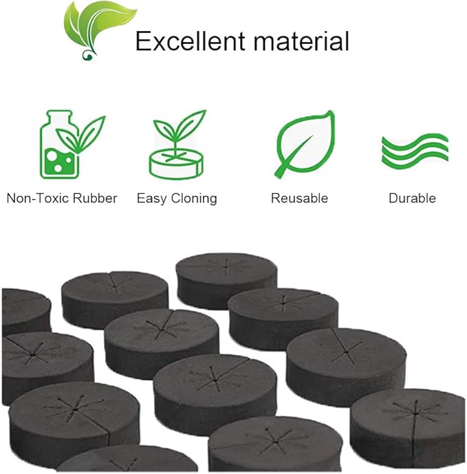 SUCOHANS 200 Pack Cloning Collars Inserts Premium Grade Foam, Cloner Collars, Better Than Neoprene for Hydroponics Plant Germination in DIY Cloner & Clone Machines, Fits 2 Inch Net Cups (Black)