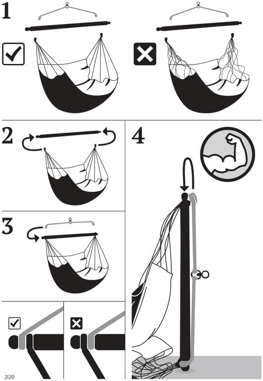 LA SIESTA Habana Hammock Chair, Indoor or Outdoor, Ideal for Sitting or Lying Down, Cotton Hammock, Patio, Swinging Chair, Boho, Max 355 Lbs, King, Onyx