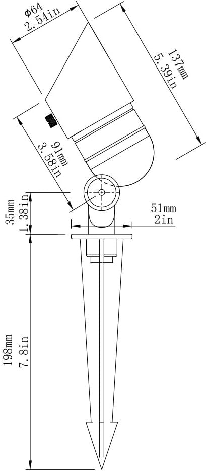 Lumina Lighting® 5W Landscape lighting 12V Landscape Lights Low Voltage Landscape Spotlights Warm White Waterproof Outdoor Replaceable LED Bulb for Garden, Lawn, Porch, Patio and Yard (Black) (2-Pack)