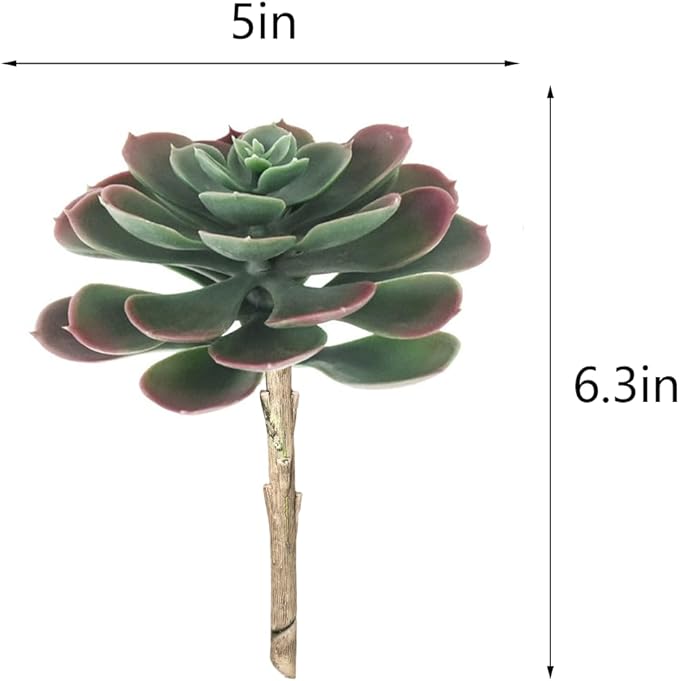 2Pcs Artificial Succulent Plants, Lotus Flower Realistic Fake Succulents, Fake Plant for Garden Arrangement Decor, Autumn