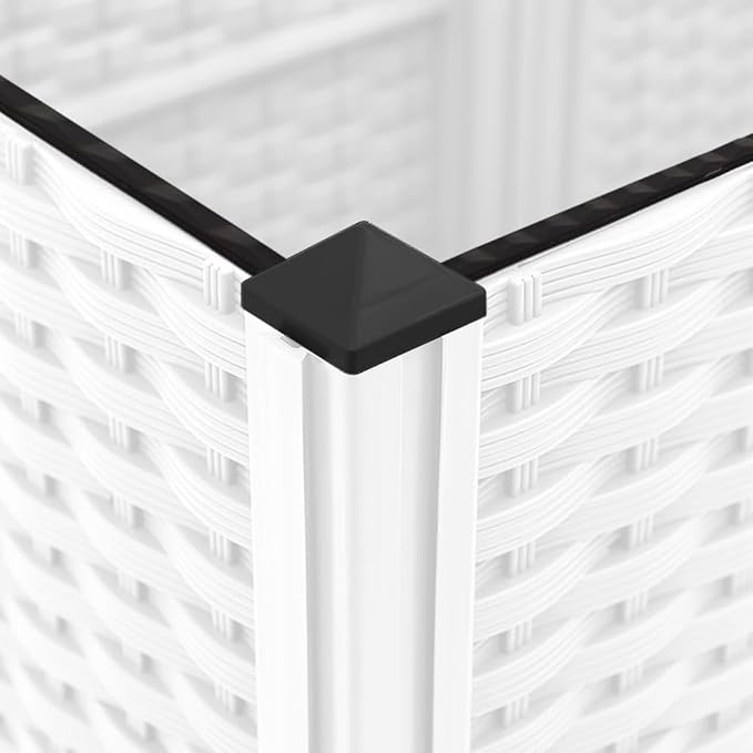 Garden Planter with Trellis, Trellis with Planter Box, Outdoor Raised Garden Bed for Climbing Plants, Raised Garden Bed Garden Planter Box, White 47.2"x15.7"x53.5" PP