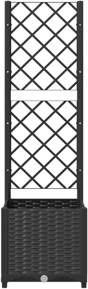 Garden Planter with Trellis, Trellis with Planter Box, Outdoor Raised Garden Bed for Climbing Plants, Raised Garden Bed Garden Planter Box, Black 15.7"x15.7"x53.5" PP
