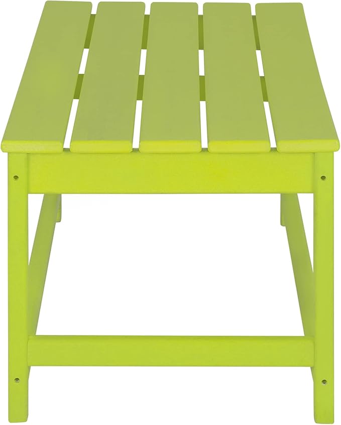 WO Home Furniture Adirondack Chairs Table Set of 3 PCS Outdoor Folding Chairs Coffee Table Weather/UV Resistant for Lawn, Garden, Bon Fire, Balcony (Lime)