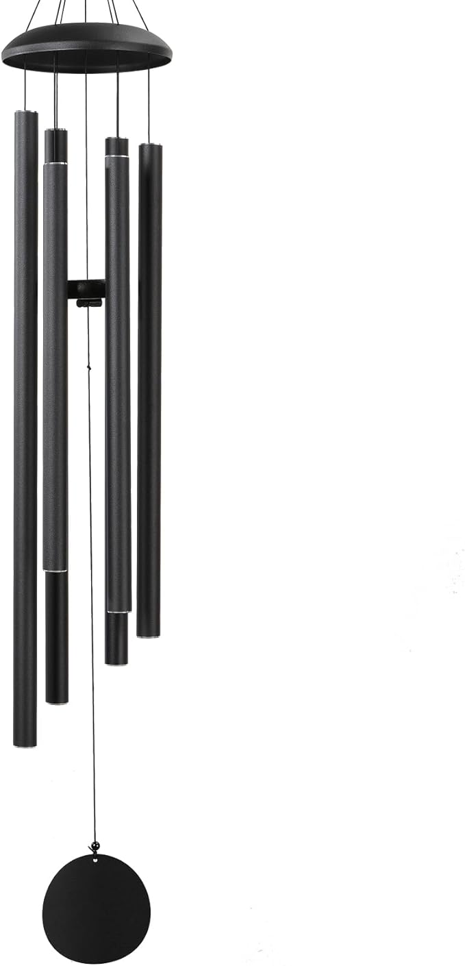 Large 50" Wind-Chimes-Outdoor-Deep-Tone, Soothing Melodic Tones Windchimes, Wind Chimes for Outside, Black Memorial Wind Chime Best Gift for Mom Women Grandma Neighbors