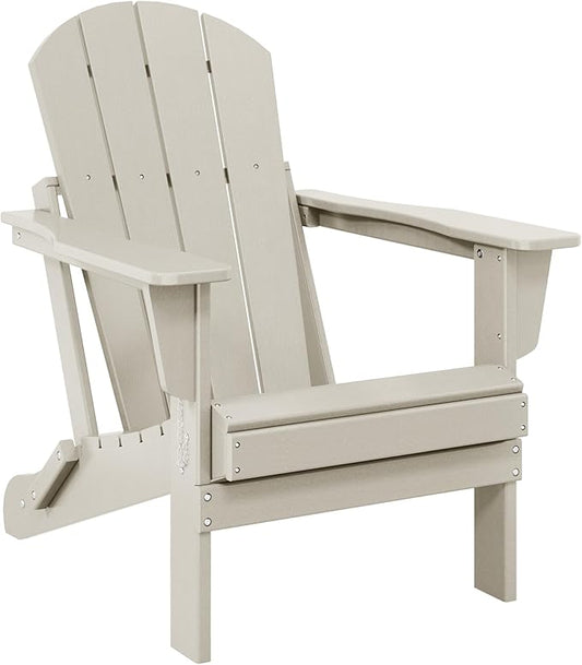 Westin Outdoors Laguna WO Home Outdoor Adirondack Folding Chair Lounger Seat Traditional Retro Home Furniture for Beach, Balcony, Backyard, Lawn, Patio, Pool, Deck, Garden (Sand)
