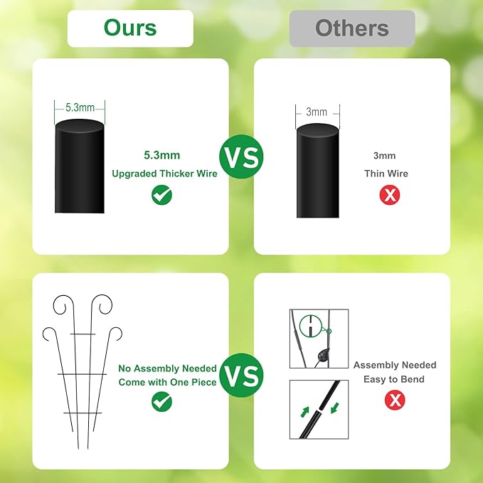 4 Pack 32'' Trellis for Potted Plants, Metal Garden Trellis for Climbing Plants Outdoor, Indoor Plant Trellis Black Coated Flower Pot Trellis for Climbing Plants Houseplants Vine Ivy