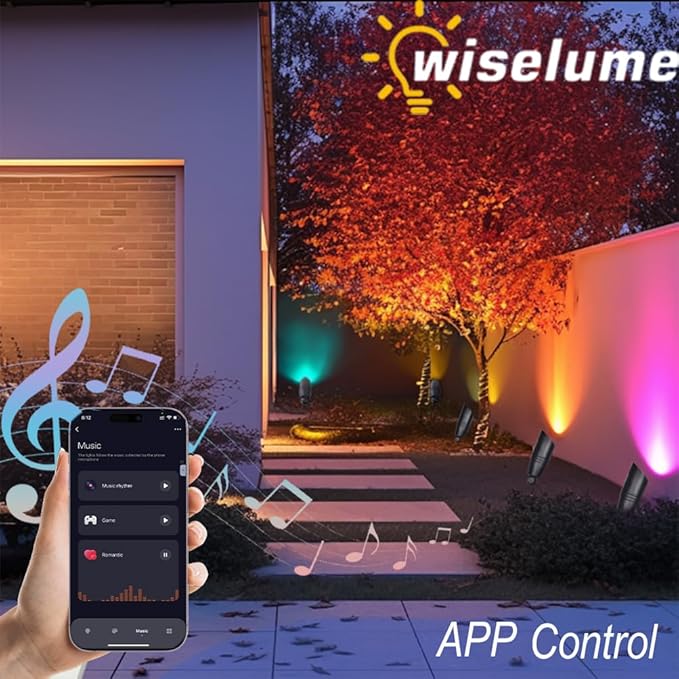 Remote Control RGB Color Changing Landscape Lighting,Low Voltage Spotlights,IP65 Waterproof Uplights for Yard,Heavy Duty Accent Fixtures, Double White MR16 Light Bulbs Included 5W 2700K