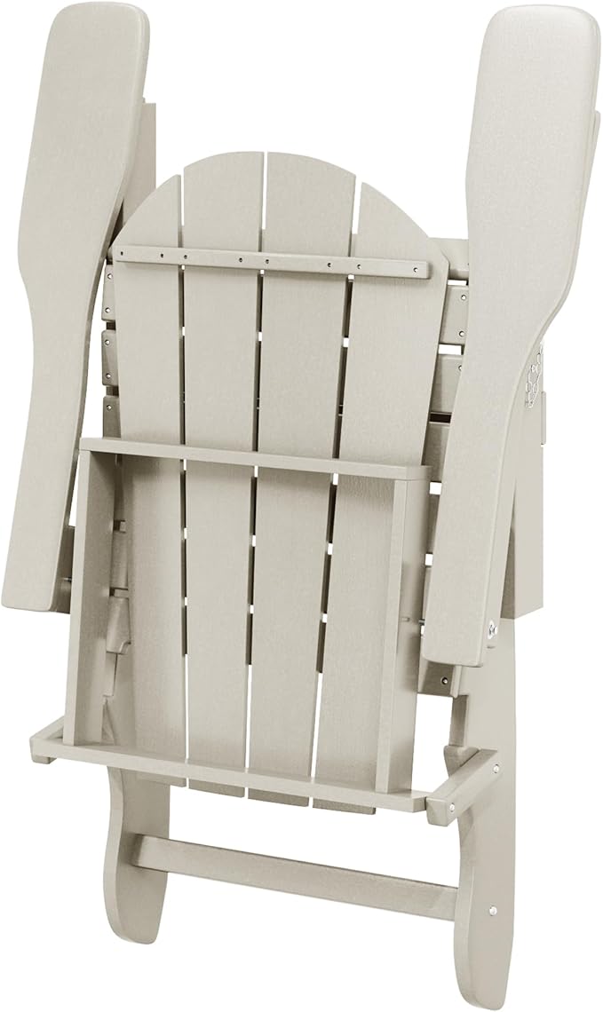 Westin Outdoors Laguna WO Home Furniture Adirondack Chair 4 PC Set Classic Outdoor Patio Folding Chair for Bon Fire Pit Lawn Backyard Beach Plastic Weather-Resistant (Sand)