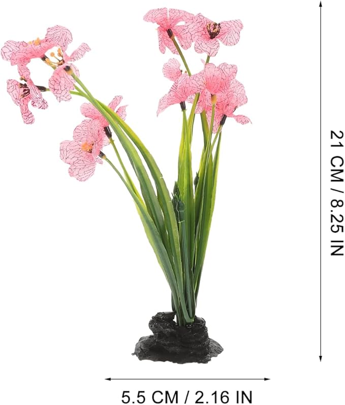 Balacoo 2 Pcs Pink Fish Tank Decor: Plastic Realistic Aquarium Plants, Silk Aquarium Plants for Betta Fish Tank Landscaping Decorations (Pink, 8.3 Inch)