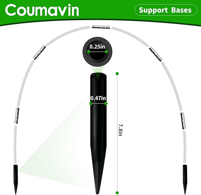 72 PCS Greenhouse Hoops for DIY Grow Tunnel Set, Garden Hoops for Raised Beds Row Cover, Flexible Fiberglass Plant Hoop Frame Support DIY Hoops Kit Garden Stakes for Outdoor, Blue