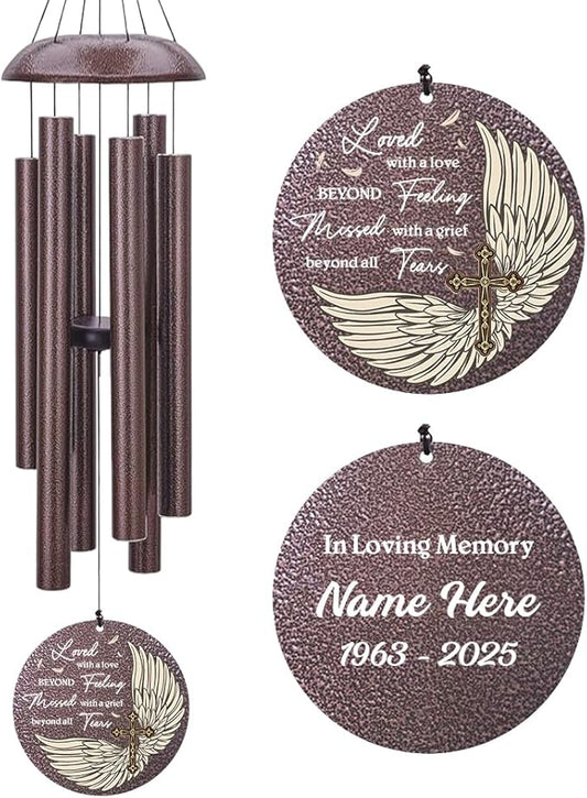 Personalized Sympathy Wind Chime, Wind Chimes for Loss of Loved Father/Mother/Lover, Commemorative Sympathy Bereavement Gifts for Condolences/Funeral