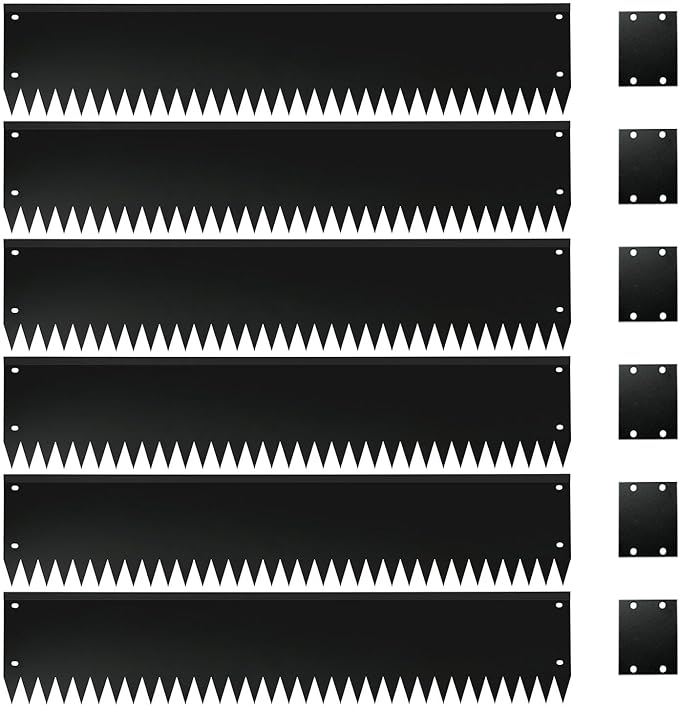 Steel Garden Edging with Top Bending Protection Metal Lanscape Edging Steel Lawn Edging 40 inch Strips, 8 inch Depth 180 Degree Bend for Garden,Lawn,Backyard, 6 Pack (8 inch-180 Degree Bend, Black)