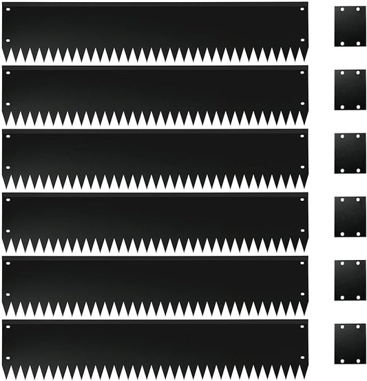 Steel Garden Edging with Top Bending Protection Metal Lanscape Edging Steel Lawn Edging 40 inch Strips, 8 inch Depth 180 Degree Bend for Garden,Lawn,Backyard, 6 Pack (8 inch-180 Degree Bend, Black)
