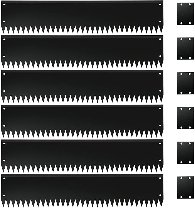 Black Steel Garden Edging with Top Bending Protection Metal Lanscape Edging Steel Garden Lawn Edging 40 inch Strips, Metal Edging for Garden,Lawn,Backyard, 6 Pack (10 inch-180 Degree Bend, Black)