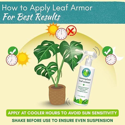 Leaf Armor Spray for Houseplants – Protects Against Fungal Leaf Spots, Bacteria, Pathogens & Yellowing | Natural & Non-Toxic Formula | Ready-to-Use | Made in USA – 8 oz
