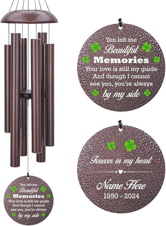 Personalized Memorial Wind Chime, Sympathy Wind Chimes for Loss of Loved One, Bereavement & in Memory Wind Chimes, Sympathy Gifts in Memory of Father, Mother or a Loved One