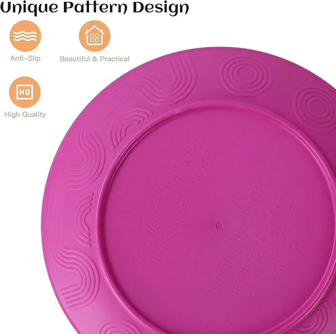 40-Piece Kitchen Plastic Wheat Straw Dinnerware Set, Dish Set for 8, Dinner Plates, Dessert Plate, Cereal Bowls, Cups, Appetizer Plates,Unbreakable Plastic Outdoor Camping Dishes,Pink