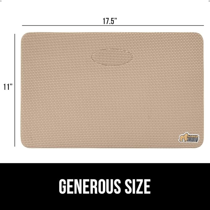 GORILLA GRIP Extra Thick Patent Pending Garden Kneeling Pad, 17.5 x 11 Inch Supportive Soft Foam Knee Cushioning for Gardening, Water Resistant, Bathing Baby, Working Supplies Lightweight, Beige