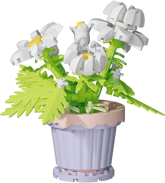 Daisy Mini Flower Potted Plant Bonsai Building Toy Blocks Particle Flower Botanical
