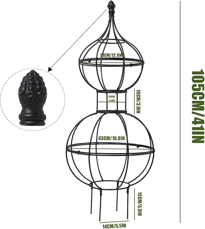48.8"x17" Metal Obelisk Trellis for Climbing Plants | Unique Outdoor Support for Rose Bushes and Tall Vines | Durable & Weather-Resistant Garden Decor