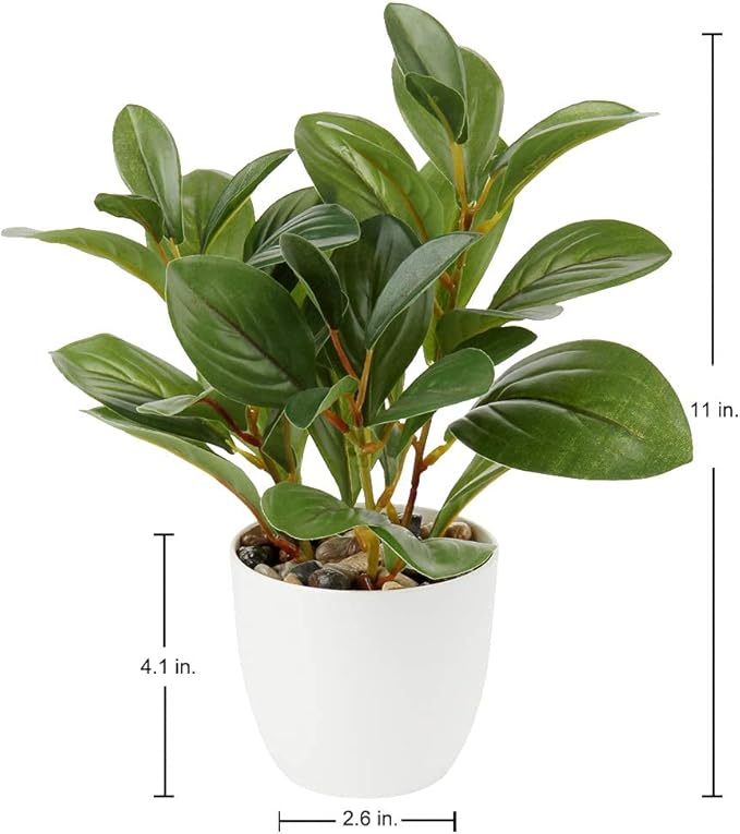 Briful Artificial Plants Mini Camellia Potted Fake Plants Small Faux Plastic Plants Desk Plant Artificial Flowers with Vase for Home Office Desk Kitchen Garden Indoor Decor