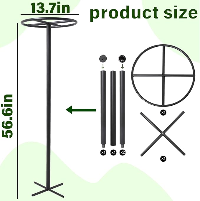 14"x14"x60" 1PCS Dragon Fruit Trellis - Durable Metal Vertical Support Frame for Climbing Plants, Easy Assembly with Instructions, for Dragon Fruit Enthusiasts
