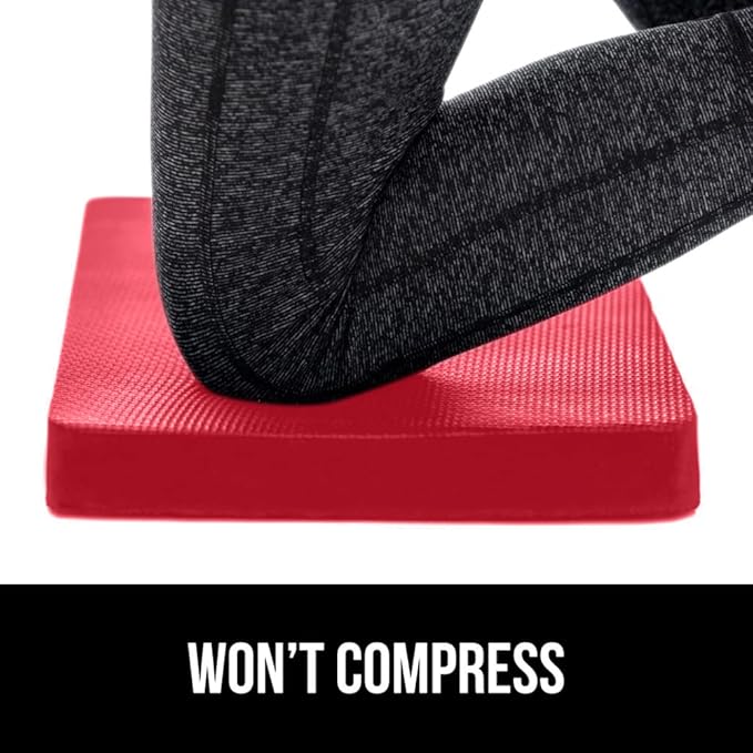 GORILLA GRIP Extra Thick Patent Pending Garden Kneeling Pad, 17.5 x 11 Inch Supportive Soft Foam Knee Cushioning for Gardening, Water Resistant, Bathing Baby, Working Supplies Lightweight, Red