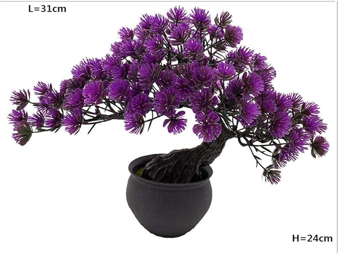Artificial Plants Artificial Bonsai Juniper Tree Potted Faux Japanese Pine Bonsai Simulation Zen Garden Fake Plant Artificial Bonsai Tree for Home Office Showcase Indoor Décor Desktop Display