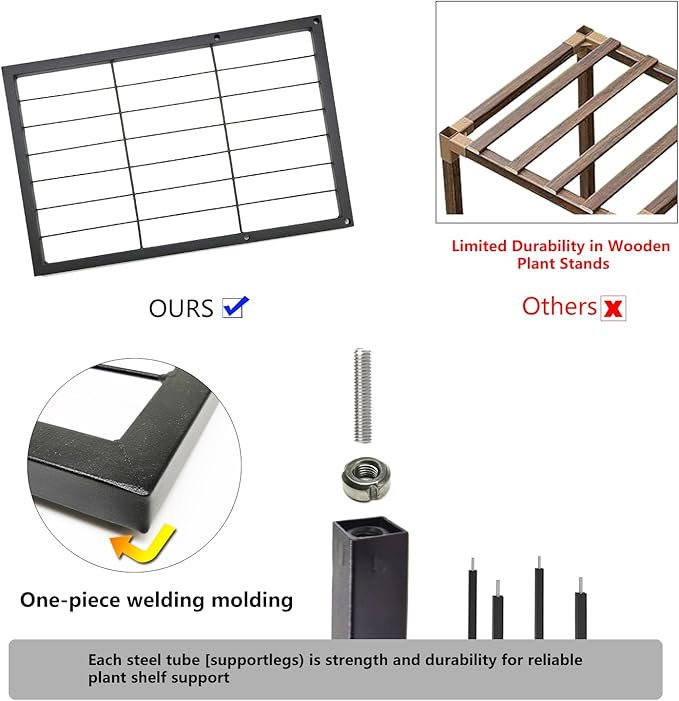 Twhep 5-Tier Iron Plant Stand - Modern Multi-Functional Shelf for Balcony & Garden